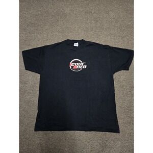 Vtg Mountain Dew Code Red Shirt Mens XL Black Promo Graphic‎ Tee Soft Drink Soda